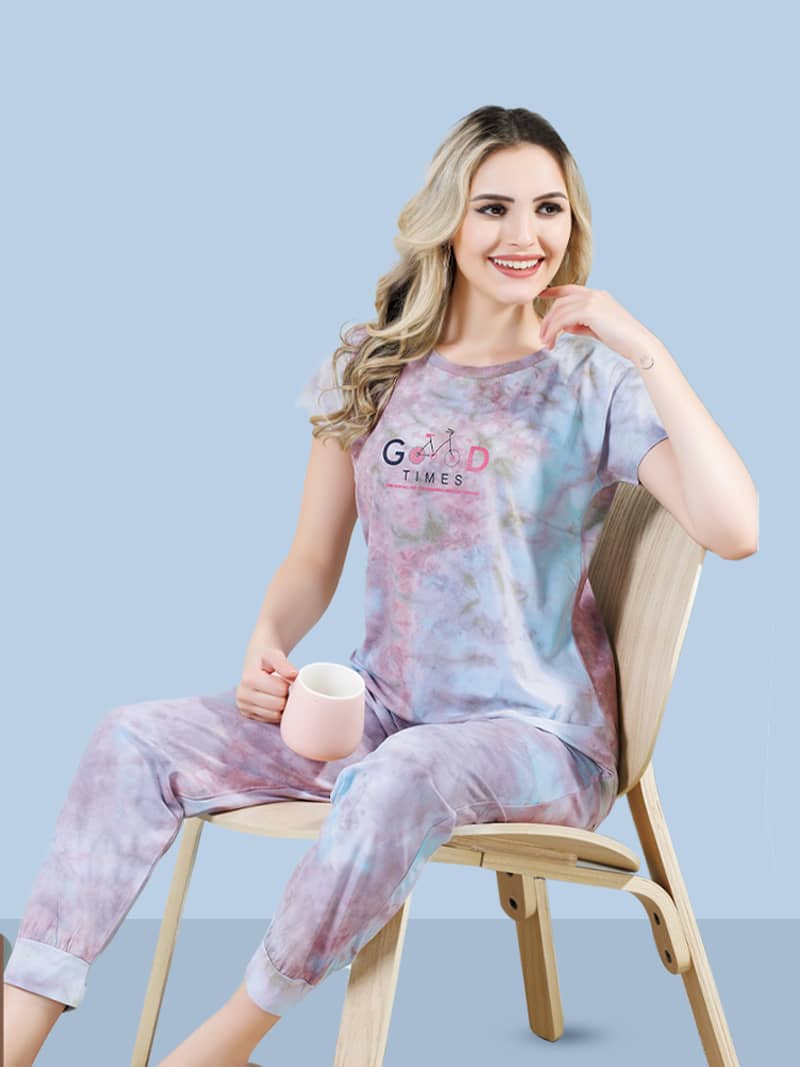 Tie Dye Top & Pyjama Set In Pink Blue | Bold & Bae Fashion